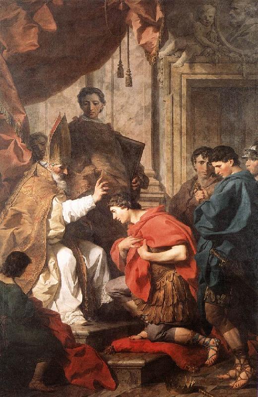 SUBLEYRAS, Pierre St Ambrose Converting Theodosius wt oil painting image